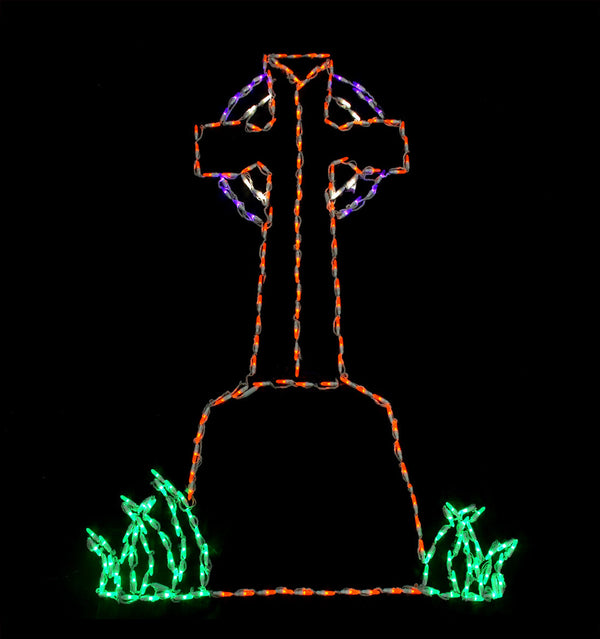 LED 54"H Tombstone w/Cross - (54")