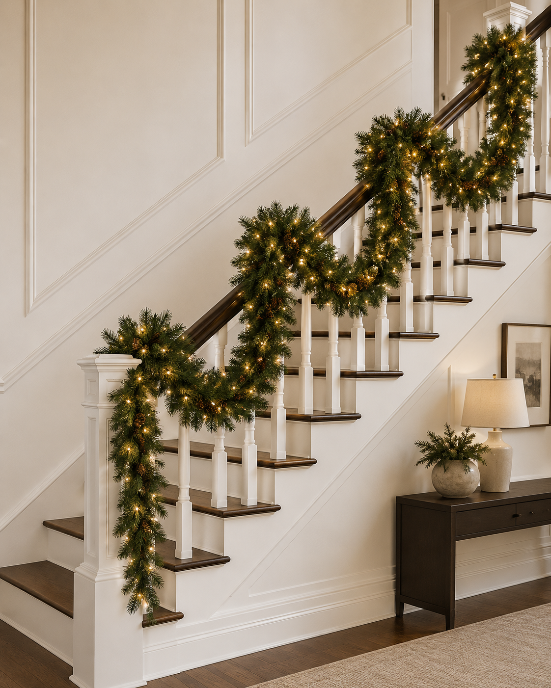 9' x 18" Warm White Mixed Noble Garland
