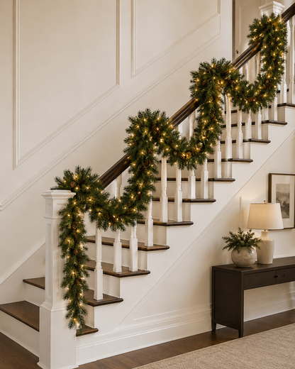 9' x 18" Warm White Mixed Noble Garland