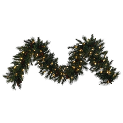 9' x 18" Warm White Mixed Noble Garland