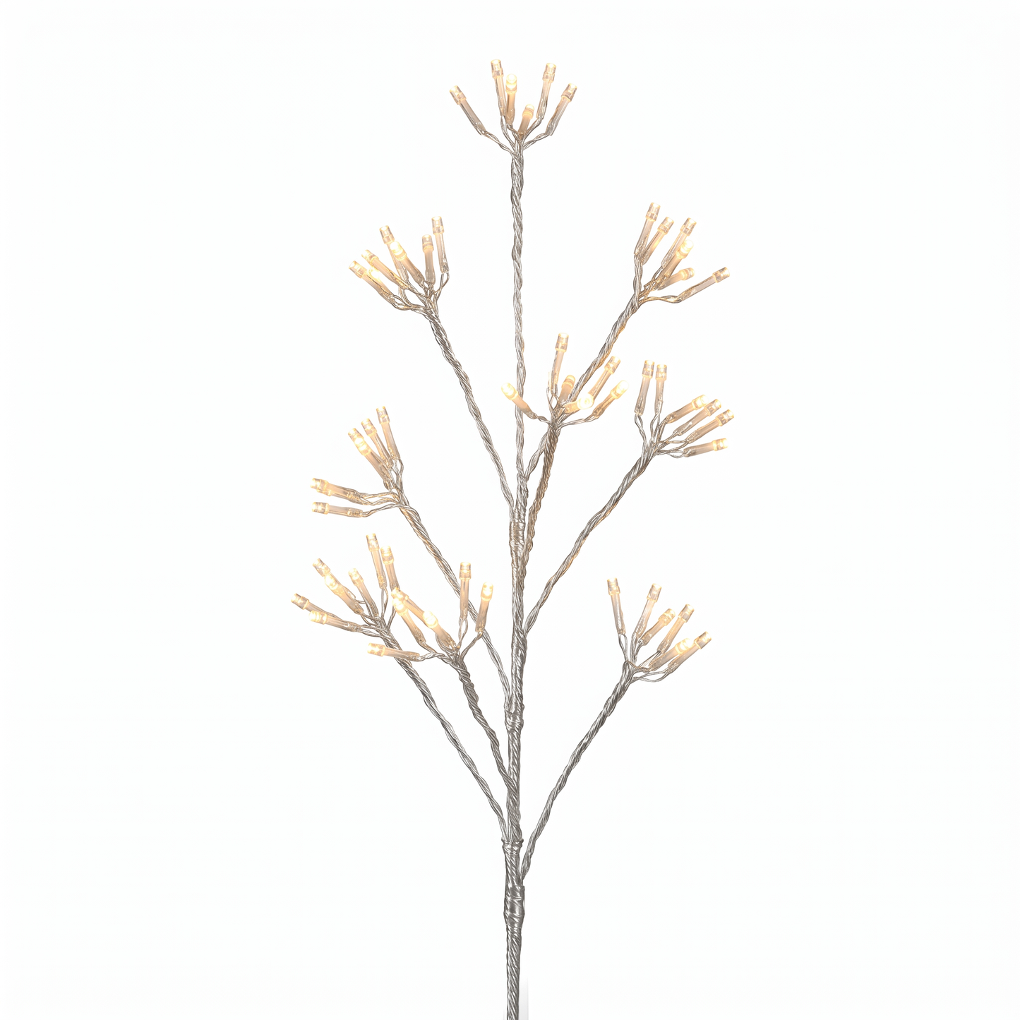 Warm White Big Seed Cluster Twig - Silver Silver