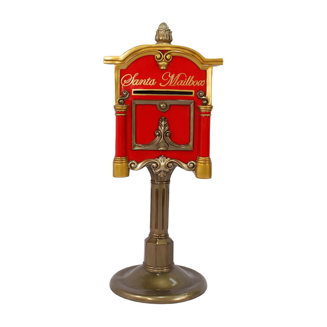 68" Santa Mailbox Resin Display — view 1