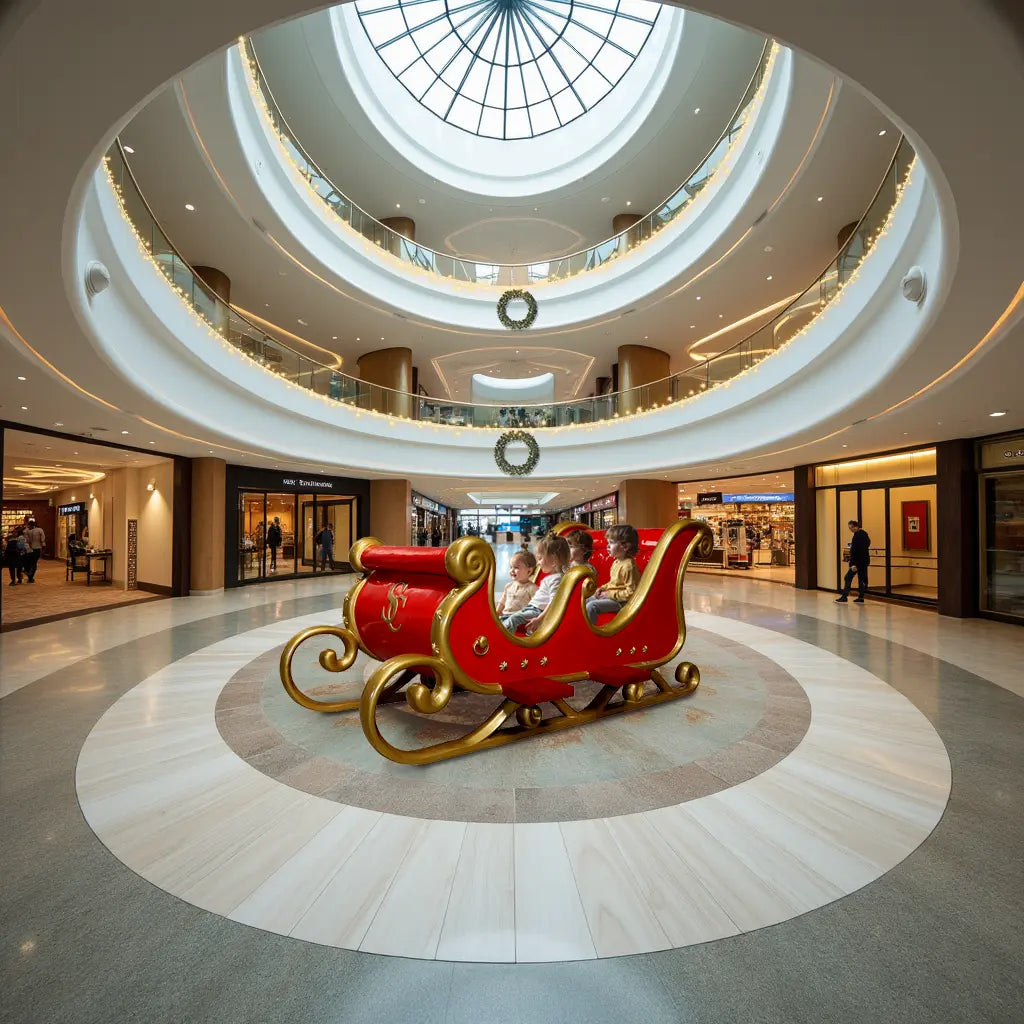 10 Foot Santa Sleigh 4 Seater Resin Display