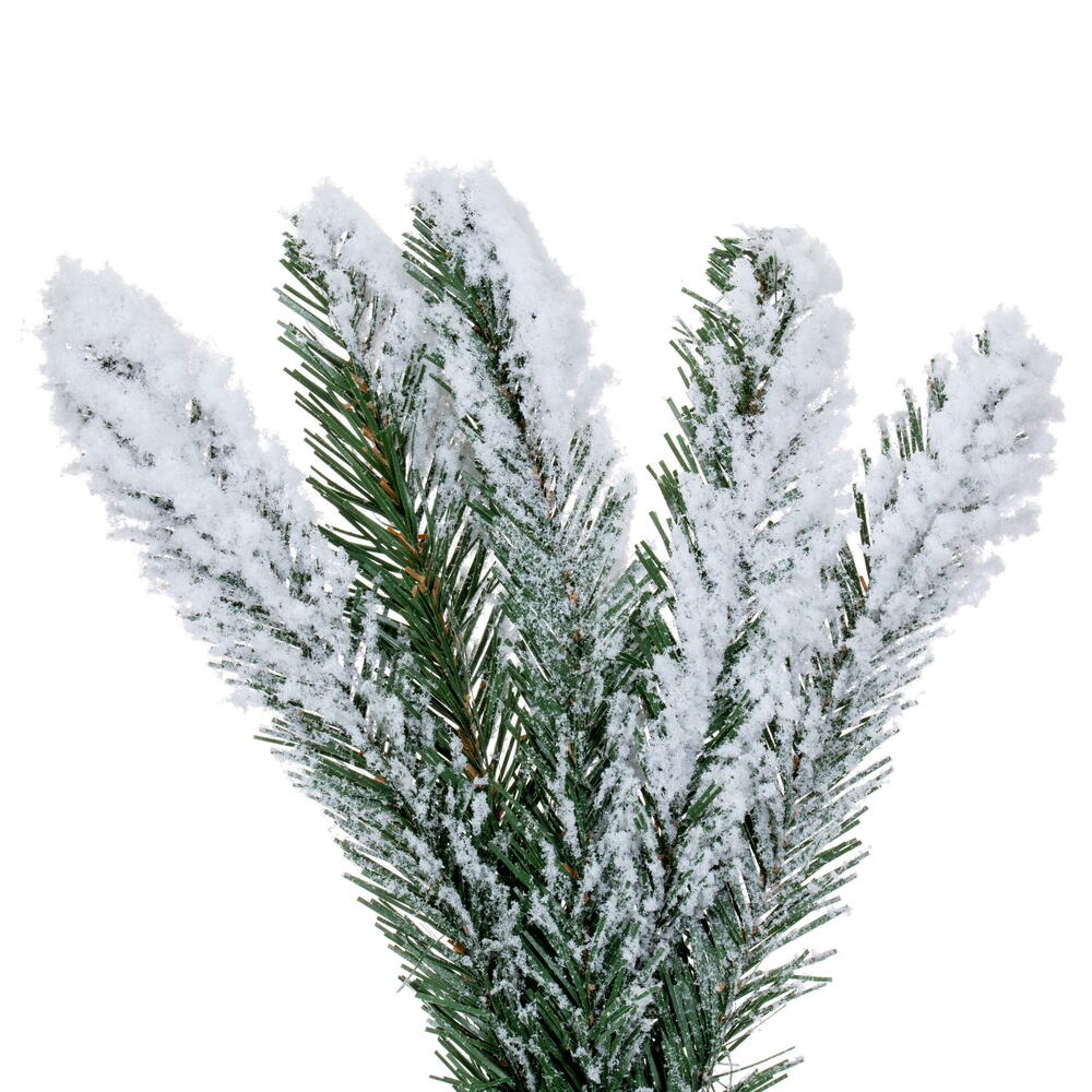 4.5' Snowy Flocked Alpine Accent Tree - Prelit 4.5' x 17"- Warm White