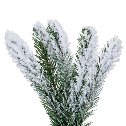4.5' Snowy Flocked Alpine Accent Tree - Prelit 4.5' x 17"- Warm White