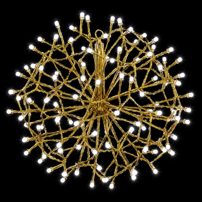 16" Warm White Shimmering Sphere - Gold Frame