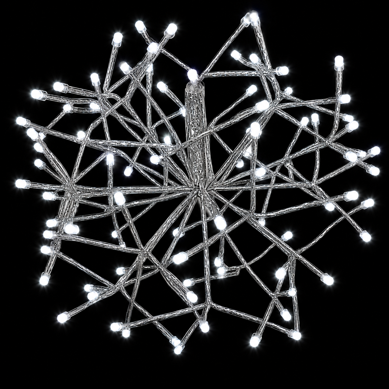 12" Warm White Shimmering Sphere - Silver Frame