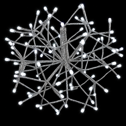 12" Warm White Shimmering Sphere - Silver Frame