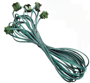 Quick Connect Cord w/ 5 plugs at 60" Spacing  - Green Wire