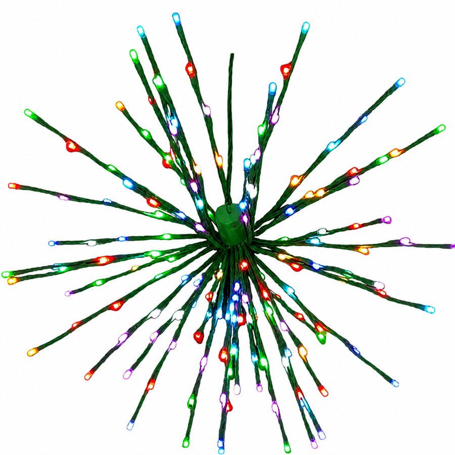 16" Multicolor LED Spritzer - Twinkle - Green Frame Twinkle- Multicolor- Green- 16"