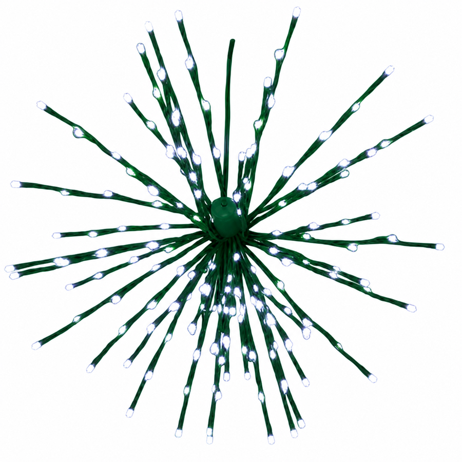16" Pure White LED Spritzer - Twinkle - Green Frame Twinkle- Pure White- Green- 16"