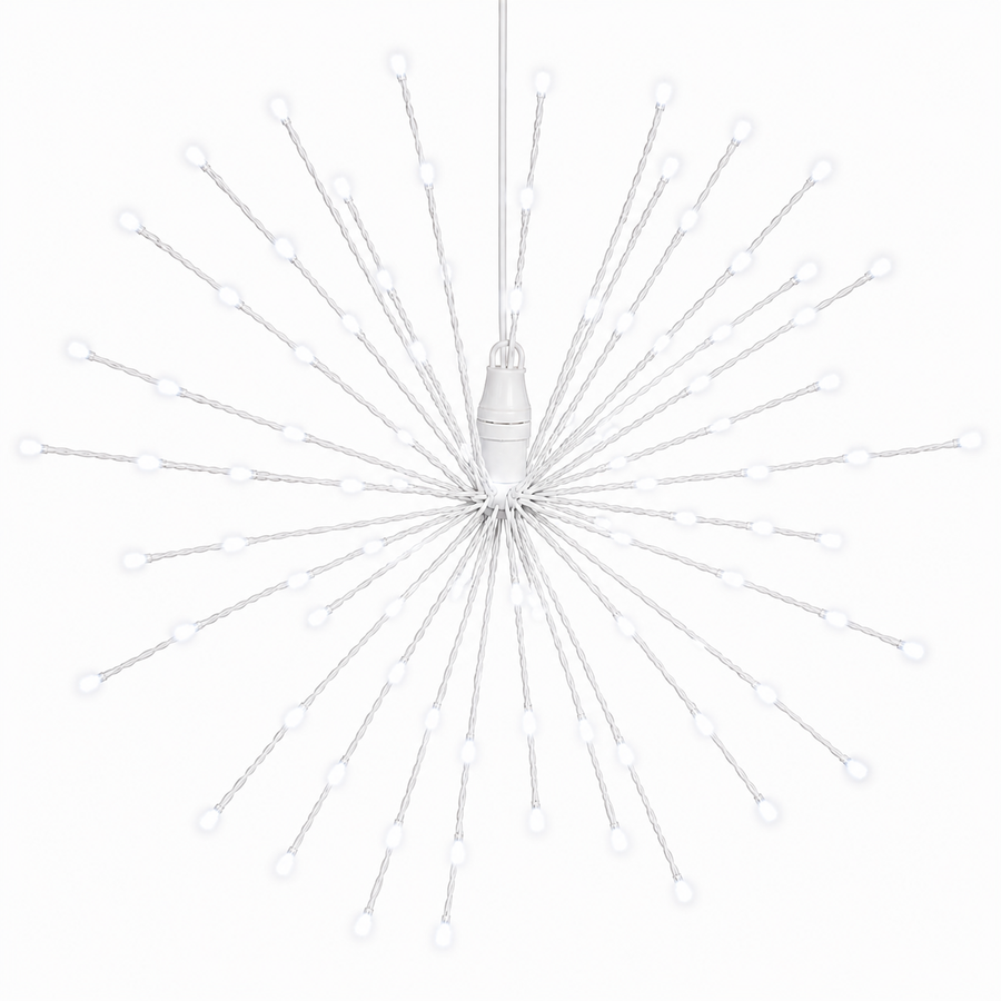 16" Pure White LED Spritzer - Twinkle - White Frame Twinkle- Pure White- White- 16"