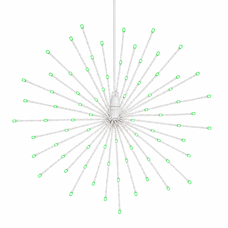 24" Green LED Spritzer - Twinkle - White Frame Twinkle- Green- White- 24"