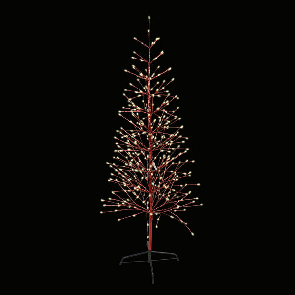 4' Twig Tree - Red Wrap - Warm White Twinkle