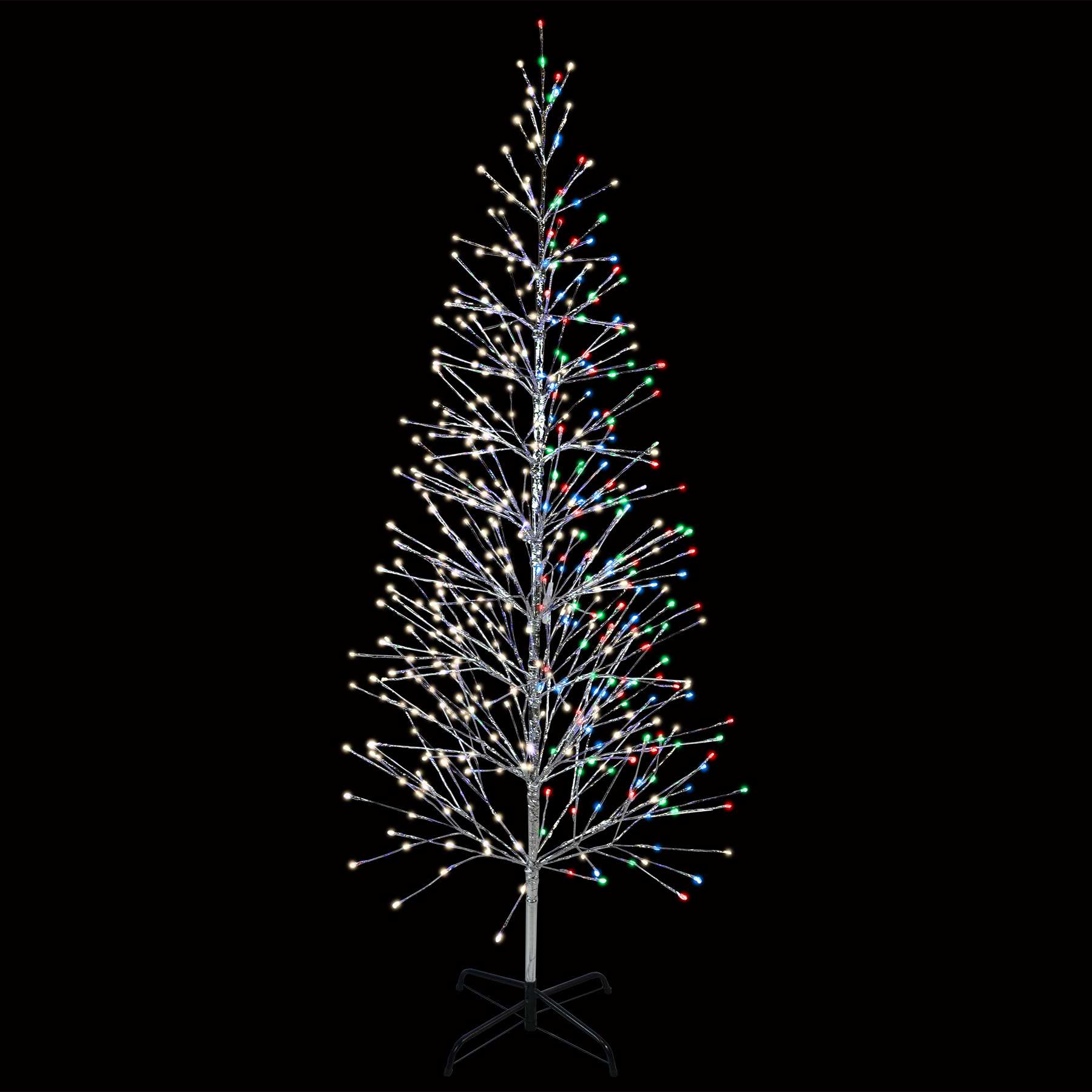 5.5' Lighted Twig Tree - Warm White/Multicolor Morphing - Silver 5.5'- WW/MU Morphing- Silver — view 1