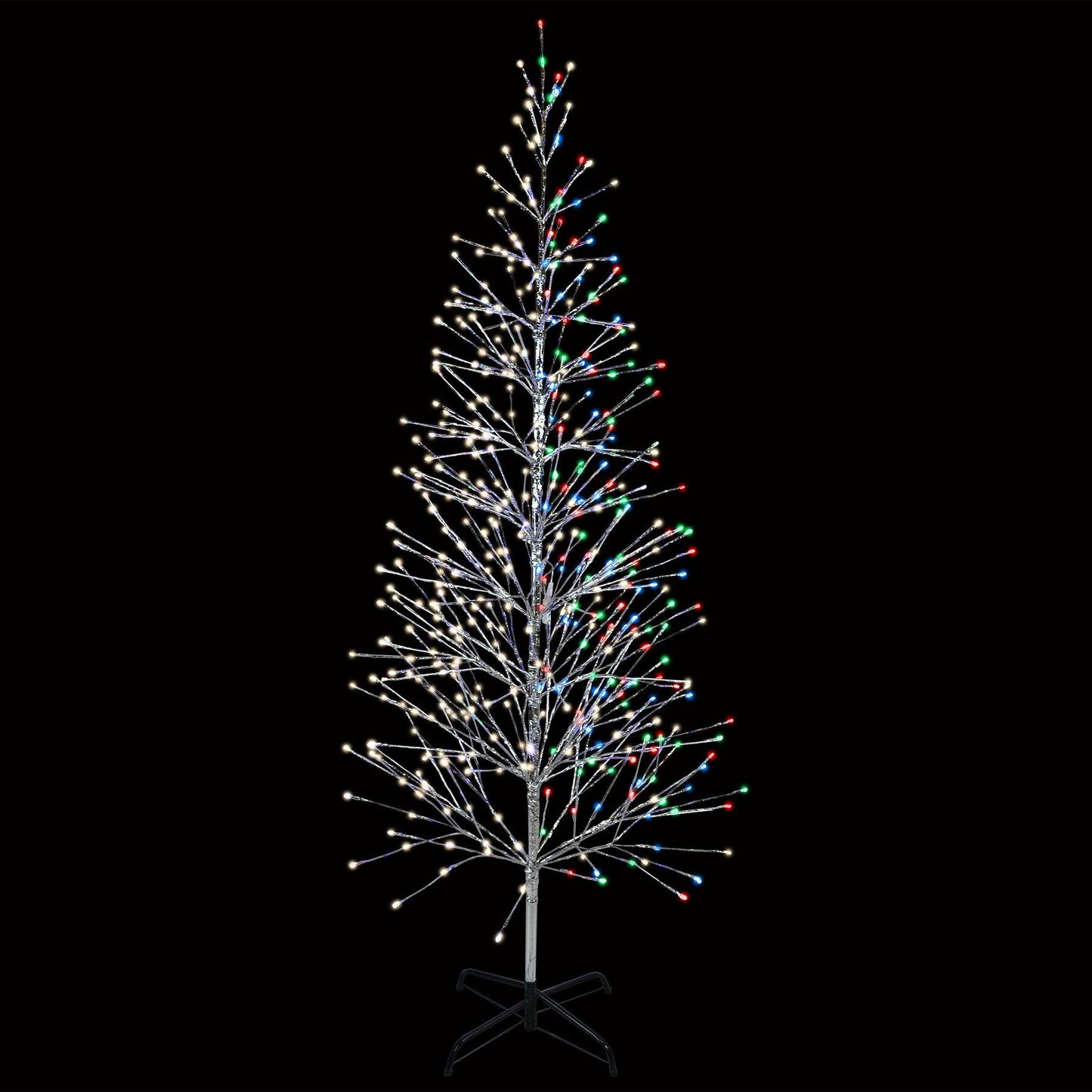 4' Lighted Twig Tree - Warm White/Multicolor Morphing - Silver 4'- WW/MU Morphing- Silver — view 1
