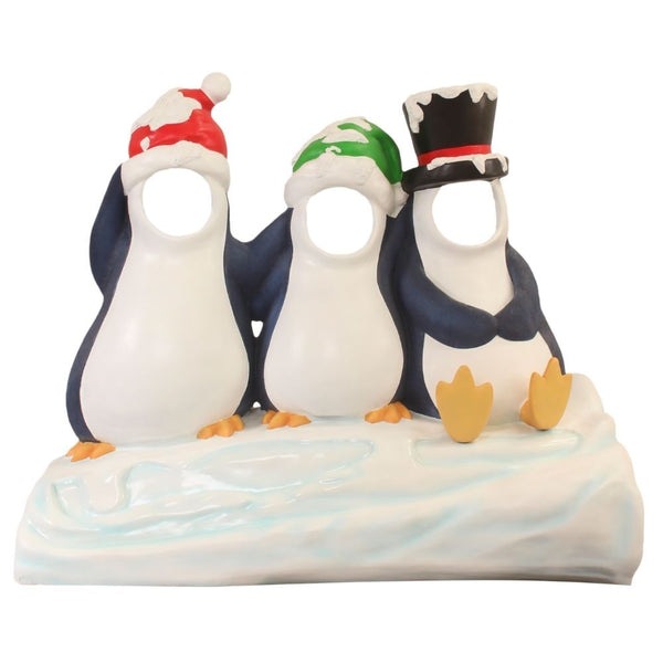 Penguins on Ice Photo Op Resin Display