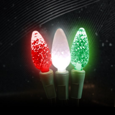 100 light c6 light set red, green & pure white frost