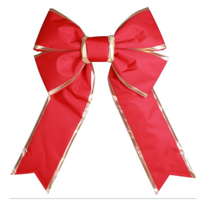 12" red canvas bow with gold trim