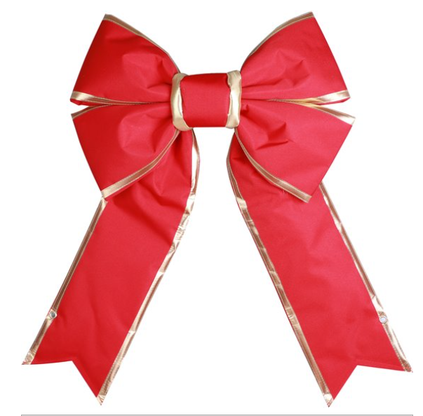 12″ Red Canvas Bow with Gold Trim