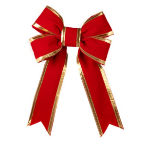12" red velvet bow w/ gold trim holidynamics