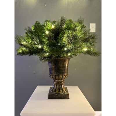 30" mixed pine urn filler warm white hbl