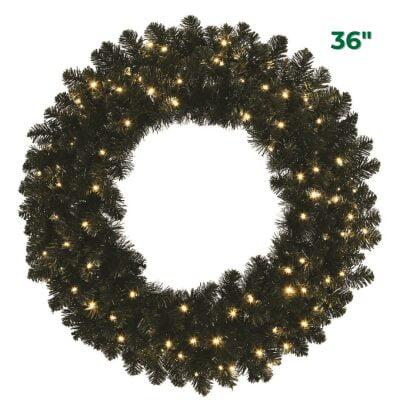 36 Oregon Fir Wreath Warm White LEDs