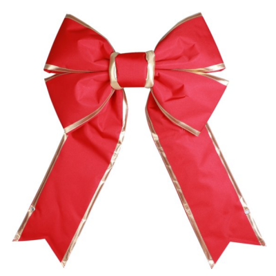 15″ Red Canvas Bow with Gold Trim