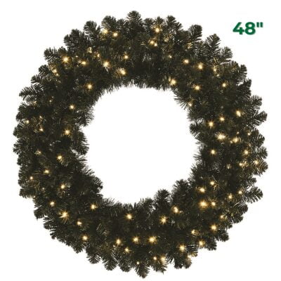 48 Oregon Fir Wreath Warm White LEDs