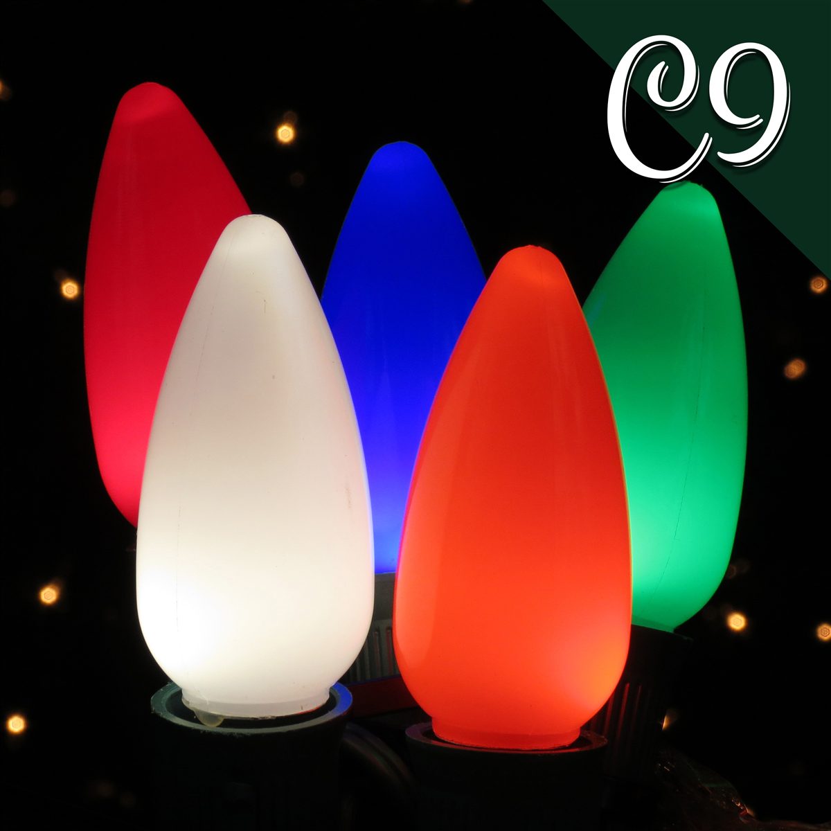 LED C9 Bulb – Opaque, Smooth – Multicolor