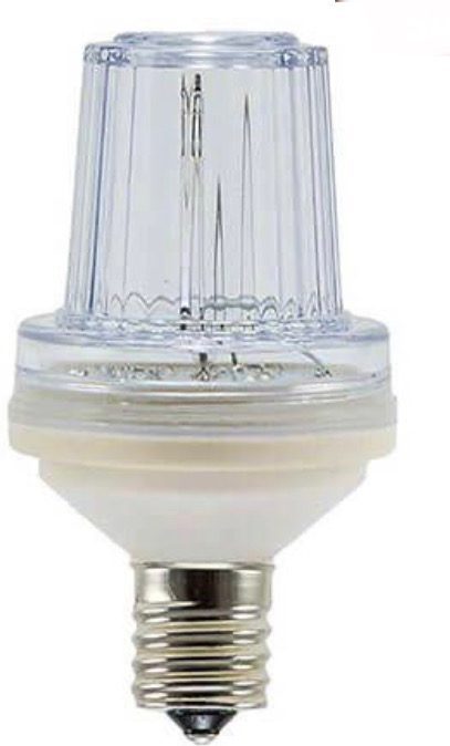 LED C9 Bulb – Transparent, Faceted – Pure White Strobe