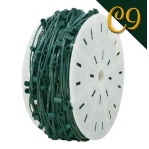 c9 magnetic cord 500' reel 12" socket spacing green
