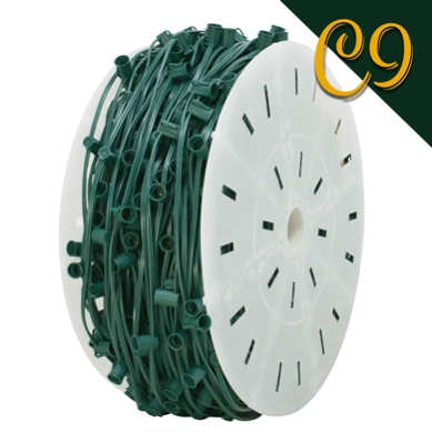 C9 Magnetic Cord – 500′ Reel – 12″ Socket Spacing – Green