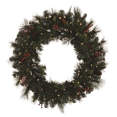 36″ Noel Wreath – Warm White