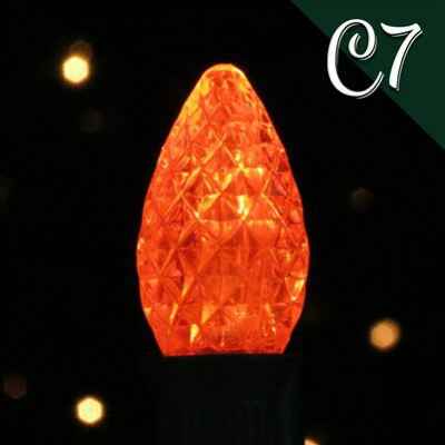 LED C7 Bulb Transparent Faceted Orange