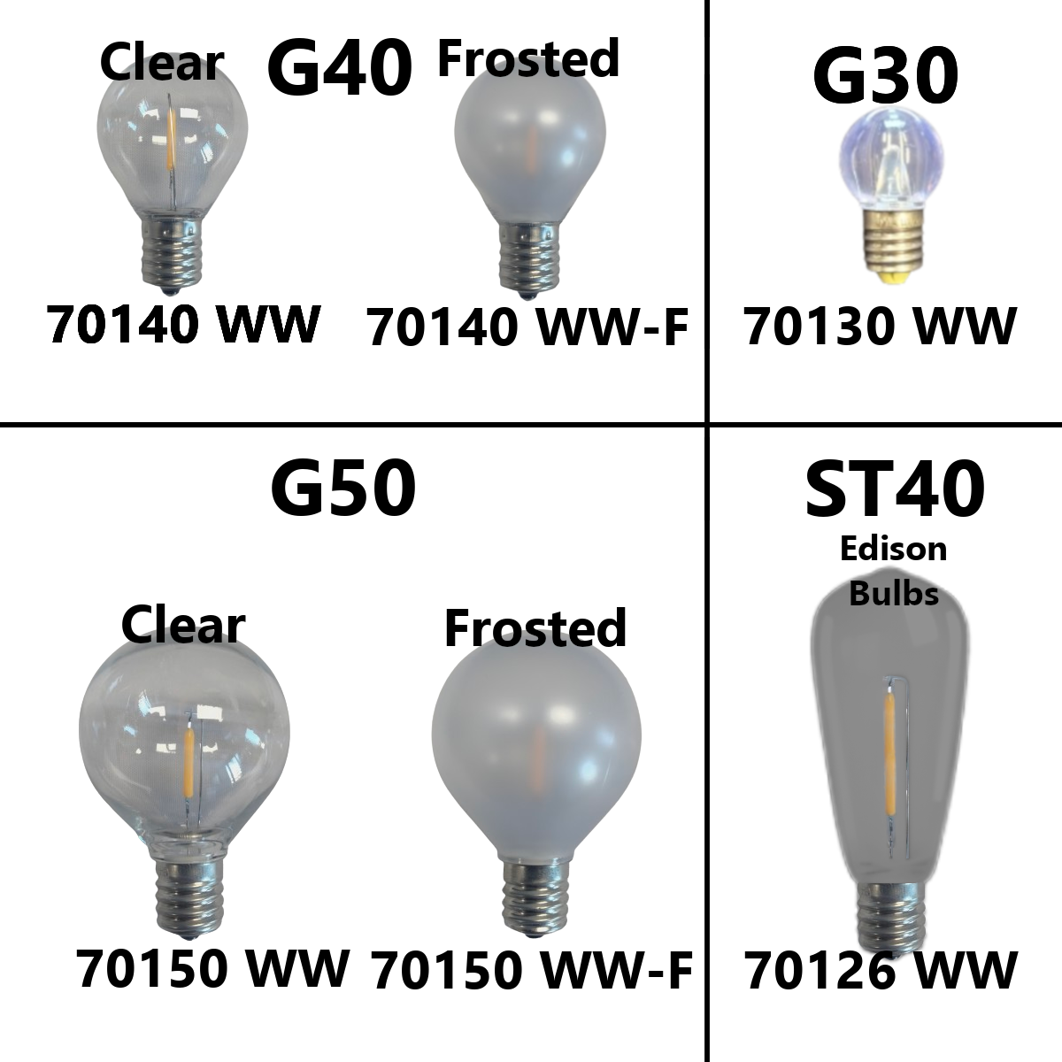 Smooth E17 Base (C9 Wire) Patio Bulbs